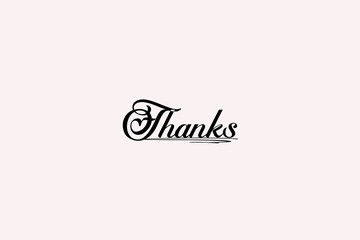 Thanks, card signature with beautiful and stylish love font