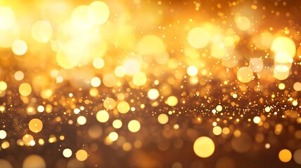 Obraz premium gold Sparkling Lights Festive background with texture. Abstract Christmas twinkled bright bokeh defocused and Falling stars. Winter Card or invitation