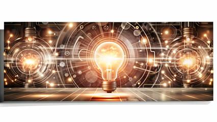 Fototapeta premium Abstract AI Business Strategy Concept: Dynamic Shapes & Light Symbolizing Efficiency in Decision Making | Flat Vector Illustration for Smart Business Tone