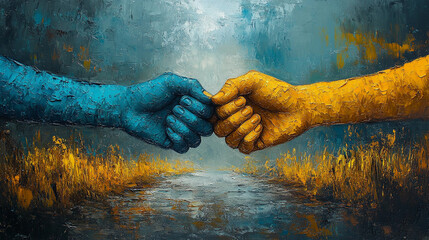 Symbolic Ukrainian pattern illustration, Glory to Ukraine, 24 of August, Ukraine Independence Day