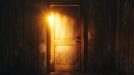 The light glowing through a closed door