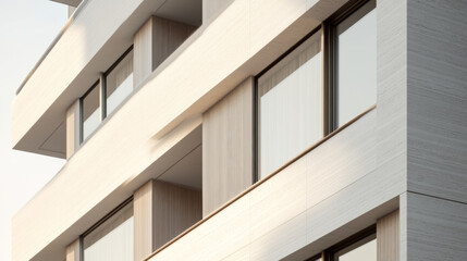 Contemporary Apartment Building with Glass Windows