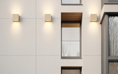 Tall minimalist columns with expansive glass windows