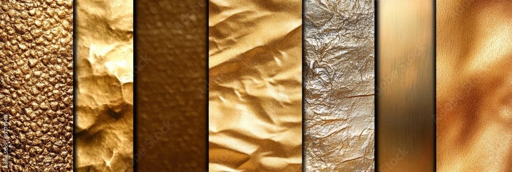 Aufkleber golden textures background pack - 8 seamless patterns - a versatile collection of 8 seamless golden 