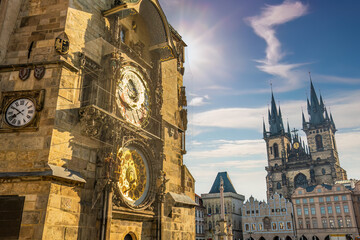 Prague astronomical clock in old town Prague
