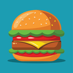 hamburger on white background