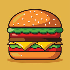 hamburger on white background