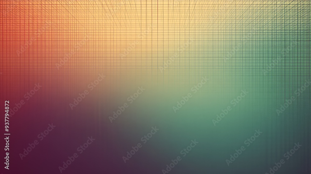 Poster retro gridlines with a muted color scheme and a classic digital look, set against a gradient backgro