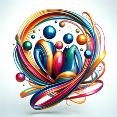 Vibrant Glossy Abstract Family Celebration Digital Art for Joyful Gatherings - Unity, Diversity, and Vibrant Colors Symbolizing Family Bonds and Special Occasions - Ideal for Family Event Promotions a