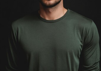 Fototapeta premium man in black shirt mockup