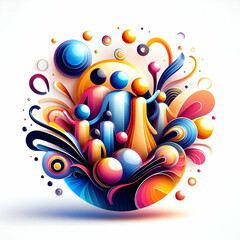 Vibrant Family Celebration Background: Abstract Shapes & Bright Colors for Family Gatherings, Holidays & Cultural Diversity - Stock Photo Concept