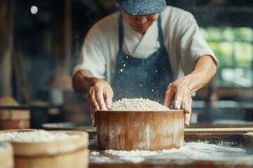 Discover the Art of Traditional Japanese Sake Brewing: A Day in the Life of a Master Brewer Captured in Motion