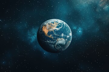 Obraz premium Stunning Earth viewed from space amidst stars