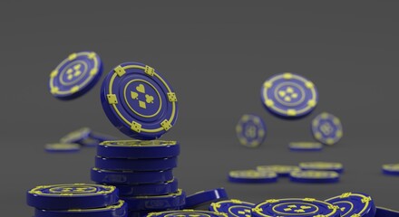 casino chip, background, casino flyer, casino website, casino image, chip with card suits (3d illustration)