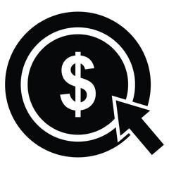 earning, earn, dollar, click icon