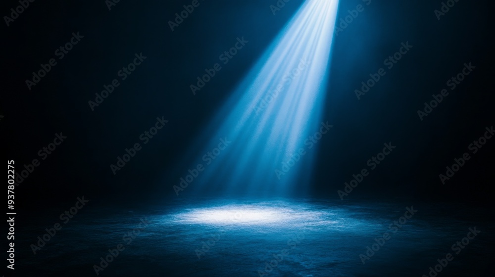 Poster a single luminous object emerging from deep shadows