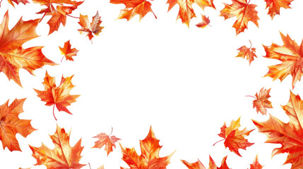 A vibrant collection of autumn leaves forming a beautiful frame, celebrating the rich colors of the fall season.