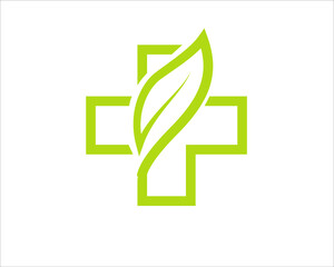 eco health cross logo designs for nature medical