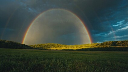 Fototapeta premium rainbow over the field