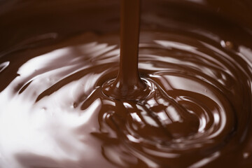 melting dark chocolate in steel bowl