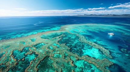 Fototapeta premium Earth's natural wonders, like the Grand Canyon and Great Barrier Reef, inspire awe.