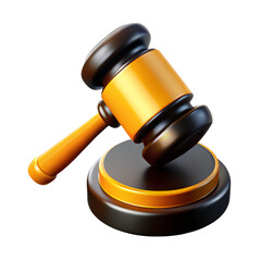 Court hammer 3d rendered illustration. Law and justice element
