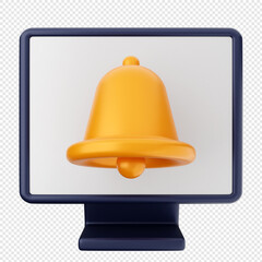 3d notification bell icon