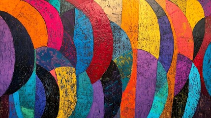 Fototapeta premium Abstract Art with Curved Shapes and Vibrant Colors