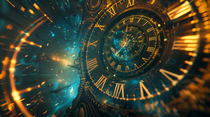 Abstract Concept Representing Time - Blue