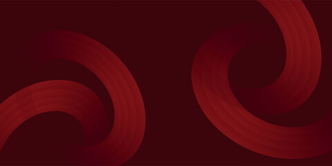 Dark red abstract background with geometric graphic elements. Modern glossy red gradient circle shapes.