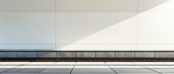 Obraz premium A white wall with a black border and a grey floor