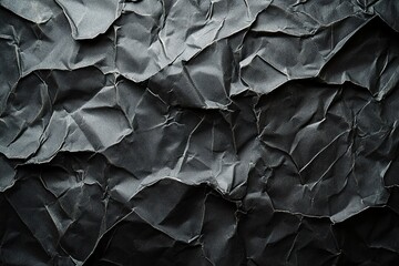 Fototapeta premium Grunge Texture of Crumpled Black Paper Poster