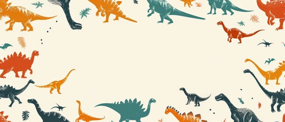 A colorful dinosaur drawing with a white background