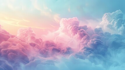 Fototapeta premium Soft pastel color gradient background, Fantasy, Soft, Digital, Emphasizing calm, serenity, and smooth transitions