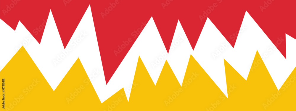 Wall mural red yellow jagged shape background vector design. wallpaper for banner, magazine, social media, crea