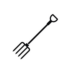 Garden fork black and white flat vector icon design. Garden fork symbol and pictogram