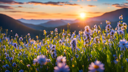 Naklejka premium field of wild flowers