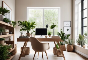 tranquil workspace featuring nature inspired clean minimal distractions enhanced focus productivity, decor, design, environment, minimalism, aesthetics