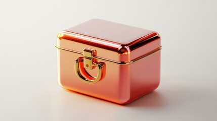 Stylish Metallic Storage Box with Gold Accents for Home Decor and Organization