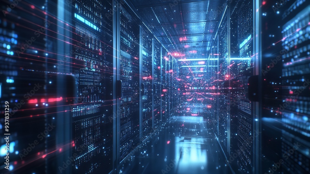 Poster digital transformation in it background