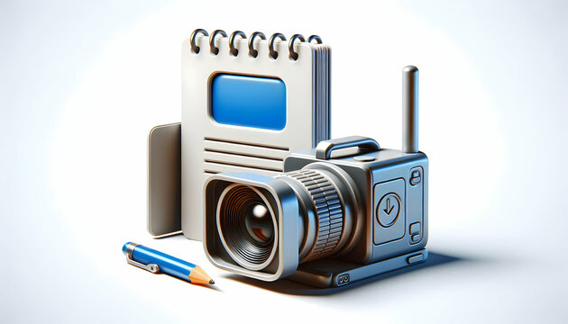 Note With Camera Icon Imágenes de
