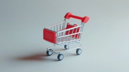 Stylish Red and Silver Shopping Cart: A Modern Icon of Retail and Consumer Culture