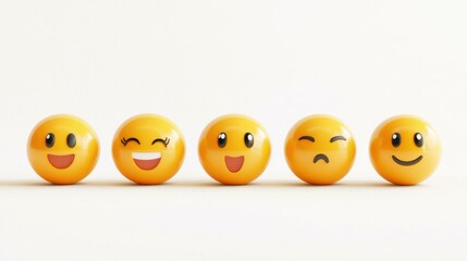 Obraz premium Exploring Emotions: A Vibrant Display of Smiley Faces Reflecting Happiness and Sadness