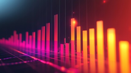 Vibrant digital graph showcasing data trends with vivid colors, perfect for presentations and financial analysis.