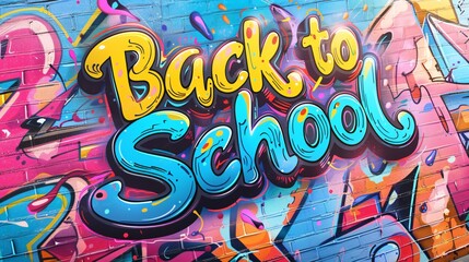 Fototapeta premium Back to School lettering poster