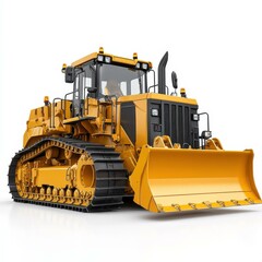 Obraz premium Heavy Duty Bulldozer in Construction Site: The Power of Modern Machinery