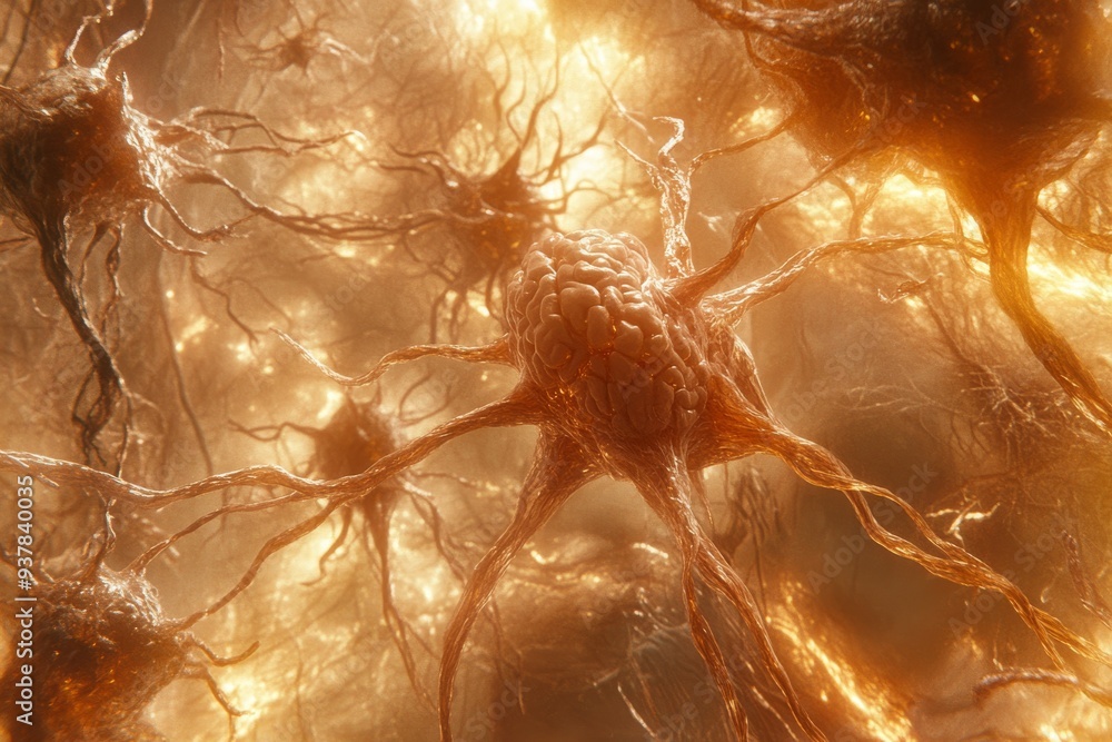 Poster a side profile of a person with a glowing fiery brain symbolizing the intensity of passion the power