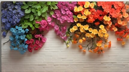 Flowers on wall