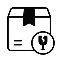 Fragile parcels, vector of fragile delivery in modern style