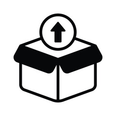 An icon depicting a parcel being sent out, representing shipping and delivery.